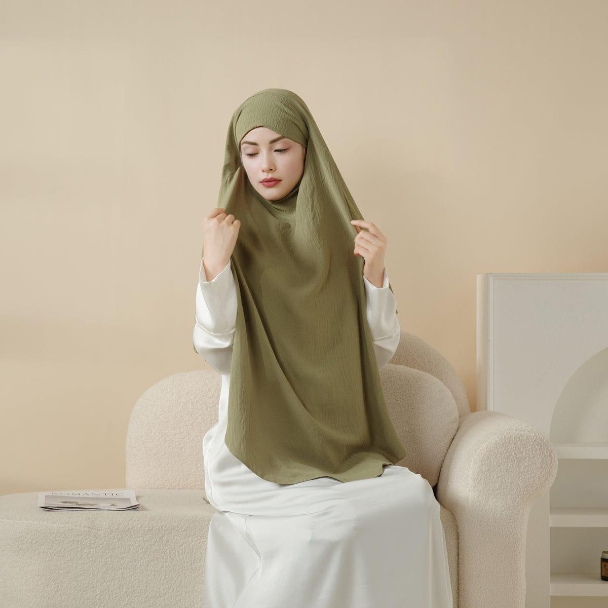 Comfort Crepe One Layer Khimar (MK014) by Mariam's Collection