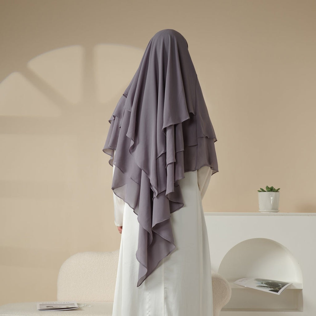 MK017 Scarf 3-Layer Long Khimar by Mariam's Collection