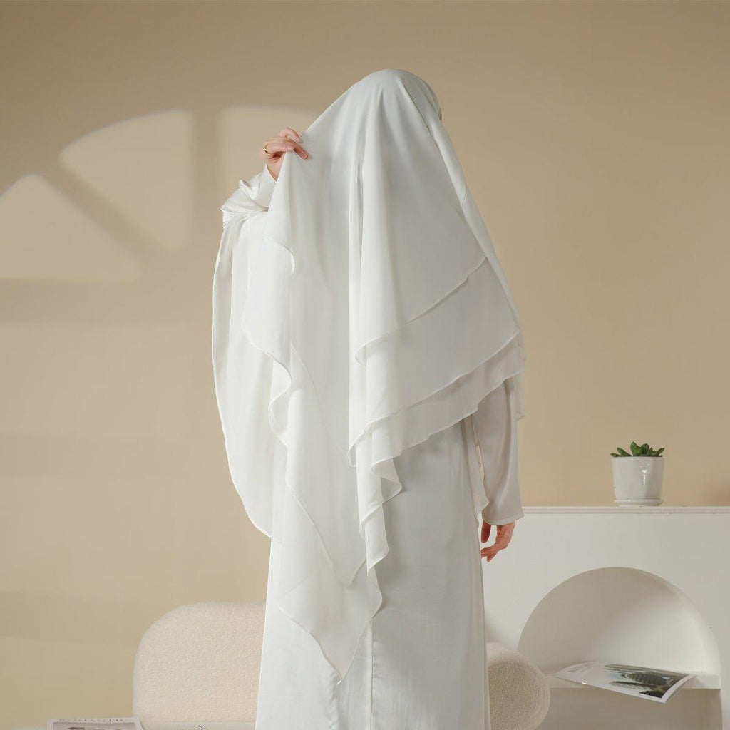 MK017 Scarf 3-Layer Long Khimar by Mariam's Collection