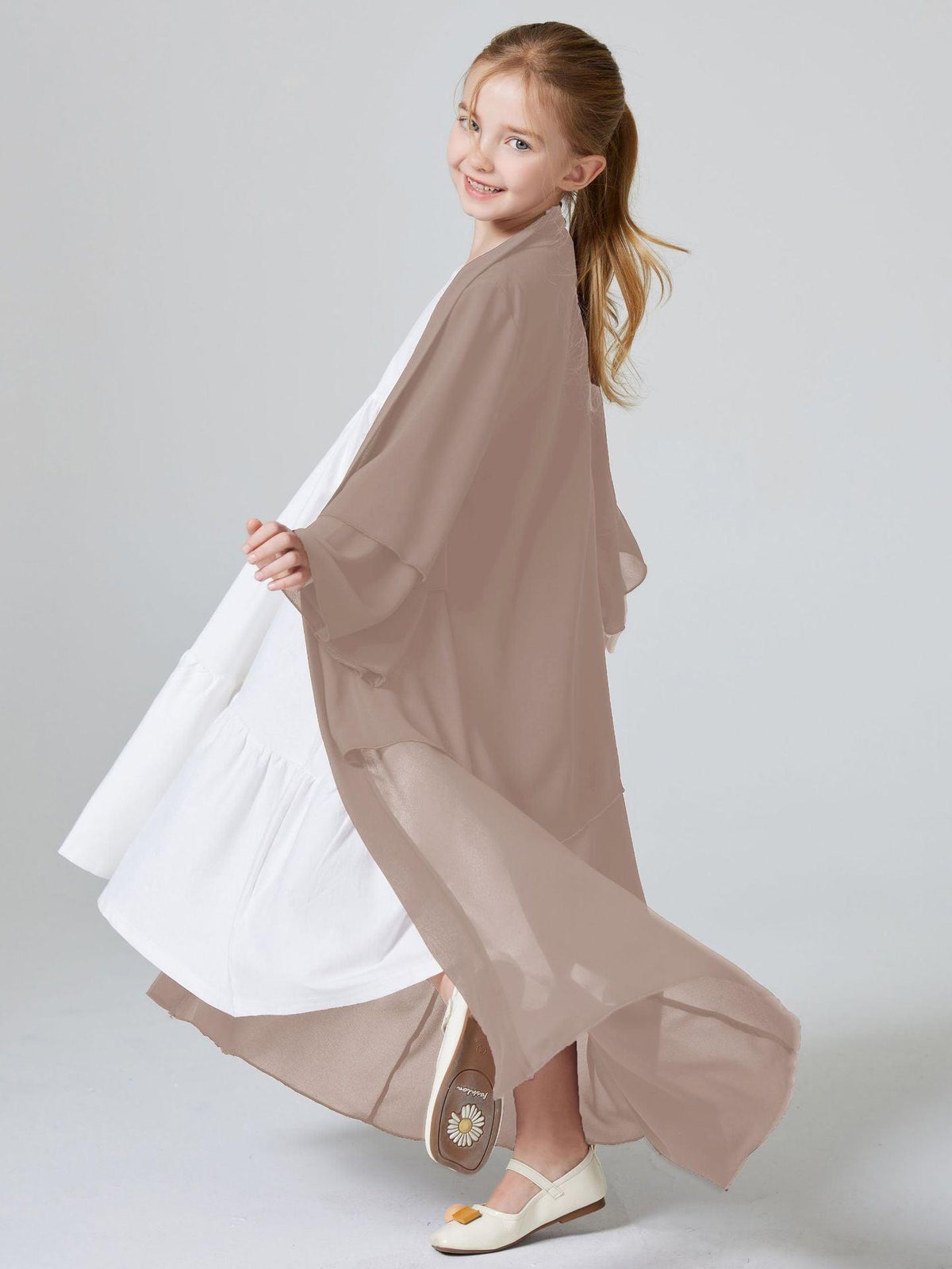 Two Layers Chiffon Girls Open Abaya Kid Abaya(MKG007) by Mariam's Collection
