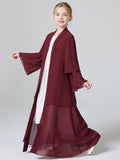 Two Layers Chiffon Girls Open Abaya Kid Abaya(MKG007) by Mariam's Collection