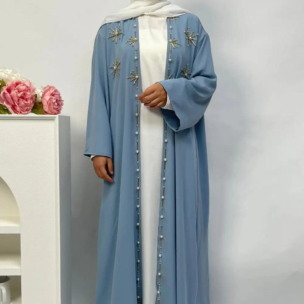 Nida Pearl 4-Piece Set Open Abaya (MOA012) by Mariam's Collection