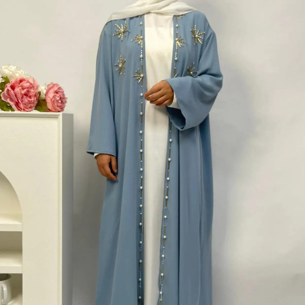 Nida Pearl 4-Piece Set Open Abaya (MOA012) by Mariam's Collection