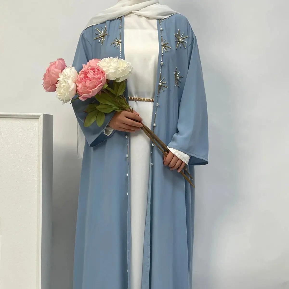 Nida Pearl 4-Piece Set Open Abaya (MOA012) by Mariam's Collection