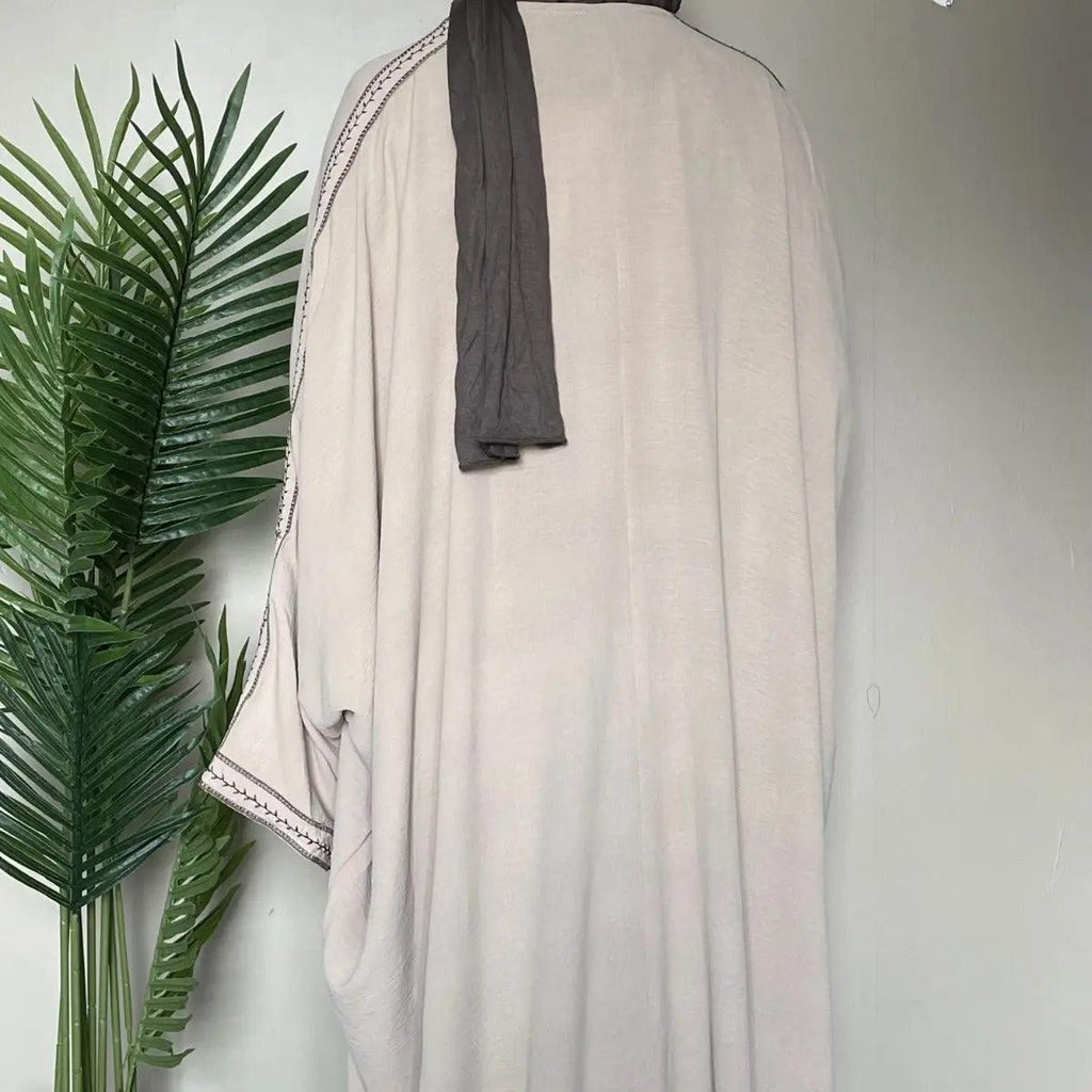 Batwing Sleeve Embroidered Open Abaya (MOA015) by Mariam's Collection