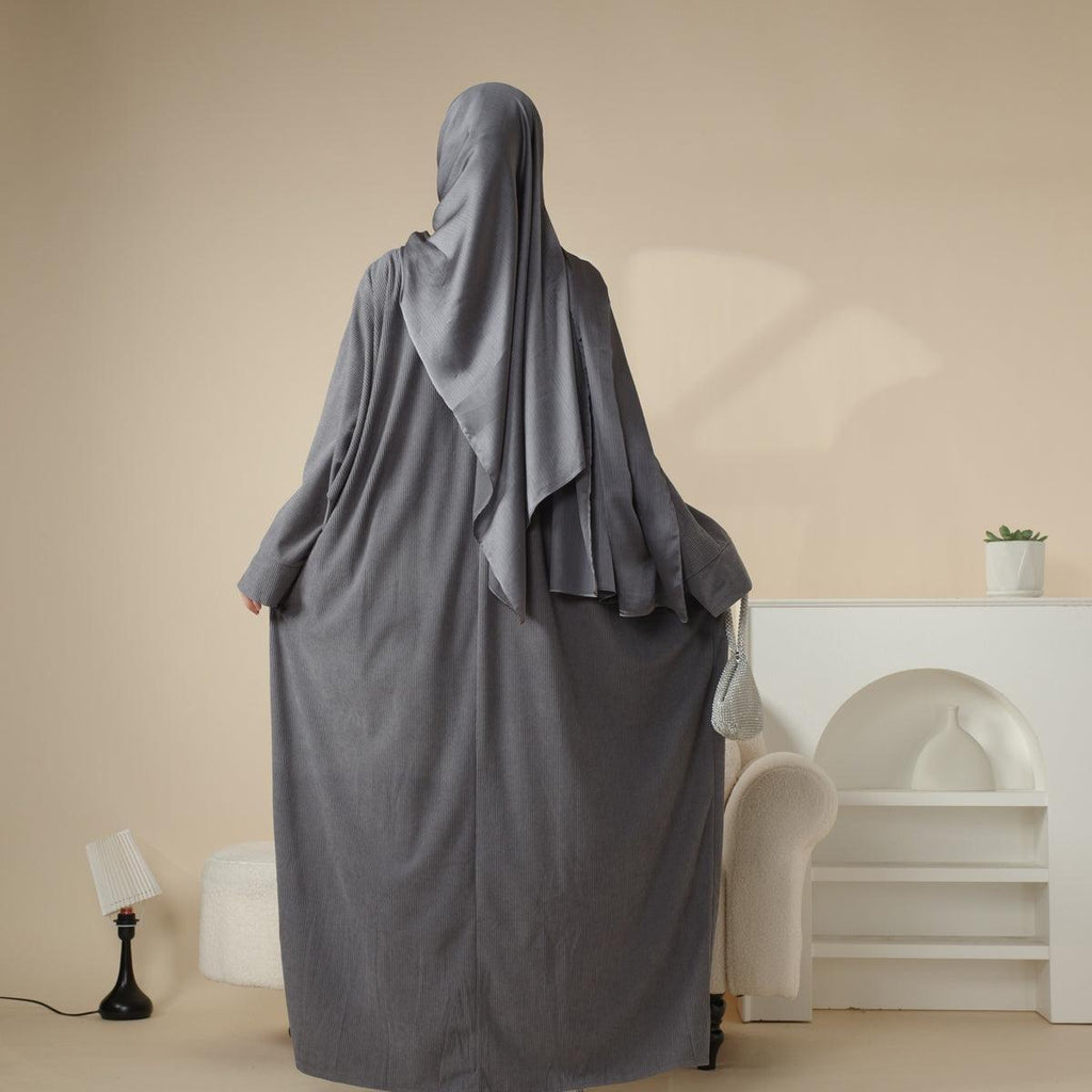 Corduroy Cardigan Open Abaya (MOA028) by Mariam's Collection