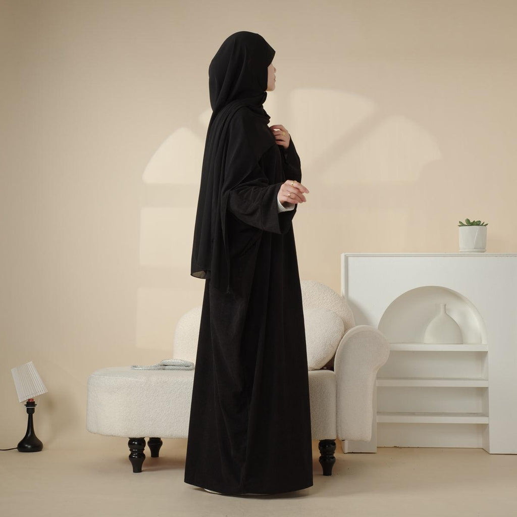 Corduroy Cardigan Open Abaya (MOA028) by Mariam's Collection