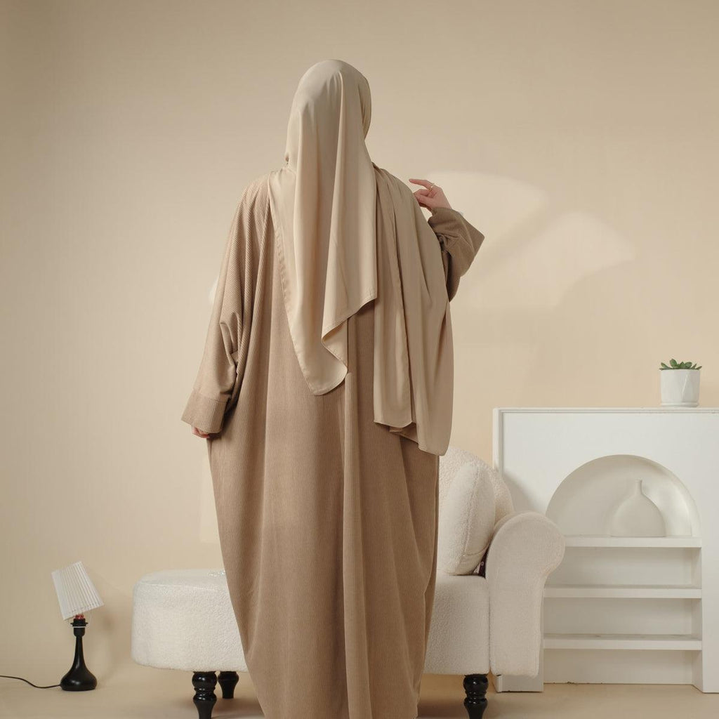 Corduroy Cardigan Open Abaya (MOA028) by Mariam's Collection
