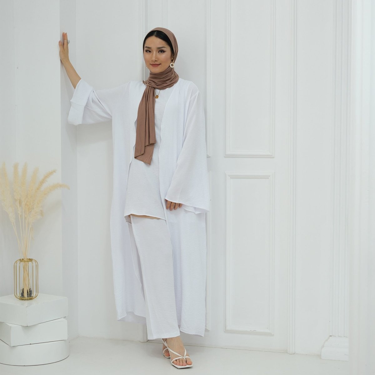 Sleeveless Top and Pants 3-Piece Set Abaya (MOA076) by Mariam's Collection