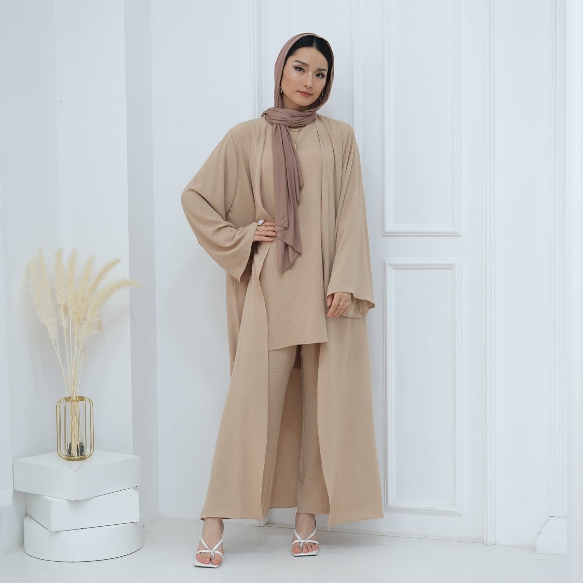 Sleeveless Top and Pants 3-Piece Set Abaya (MOA076) by Mariam's Collection