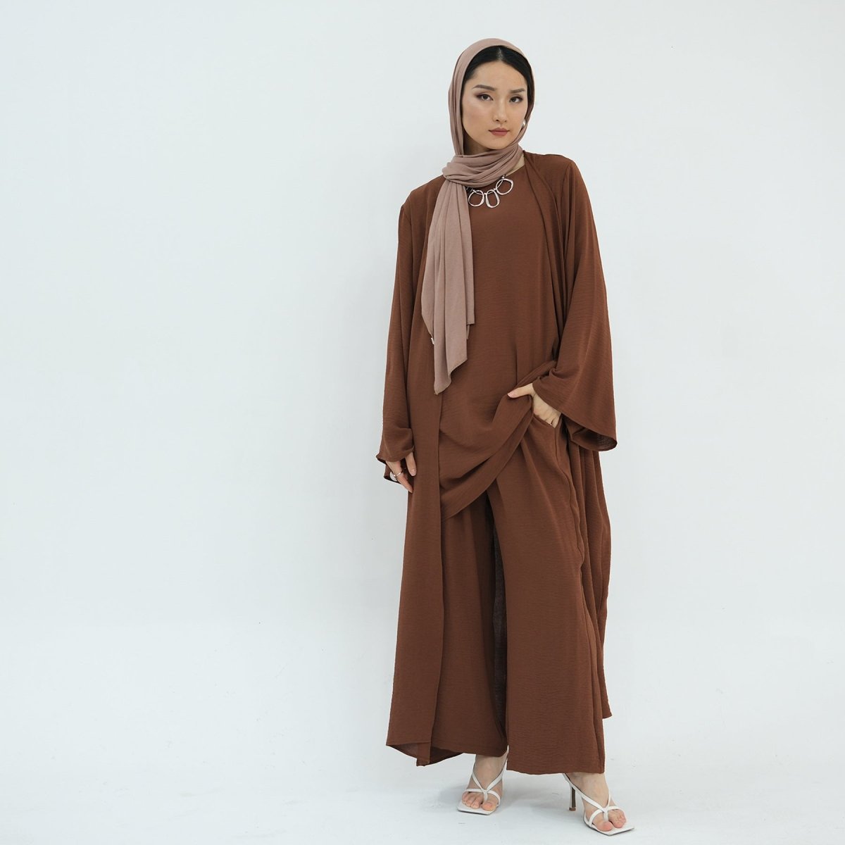 Sleeveless Top and Pants 3-Piece Set Abaya (MOA076) by Mariam's Collection