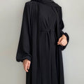 Solid Color Elegant Open Abaya with Pockets | 3-Piece Set Open Abaya (MOA092) by Mariam's Collection
