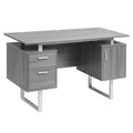 Modern Gray Office Desk with Storage by DailySale