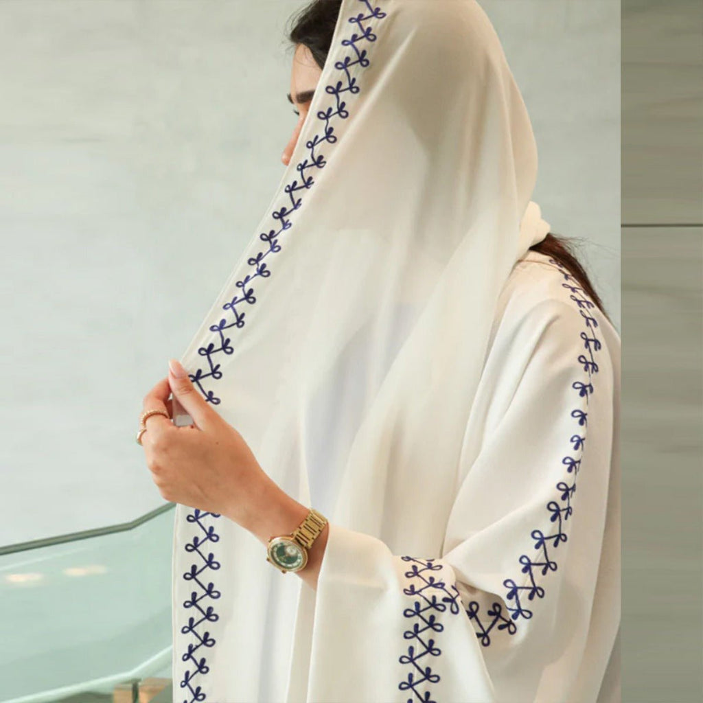 Moonlight Embroidered Abaya Set | Batwing Sleeve Robe with Matching Hijab (MOA183) by Mariam's Collection