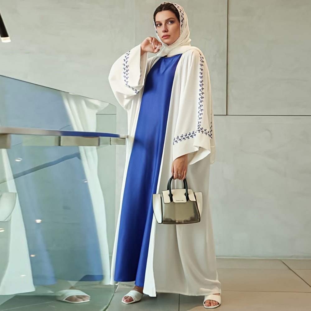 Moonlight Embroidered Abaya Set | Batwing Sleeve Robe with Matching Hijab (MOA183) by Mariam's Collection
