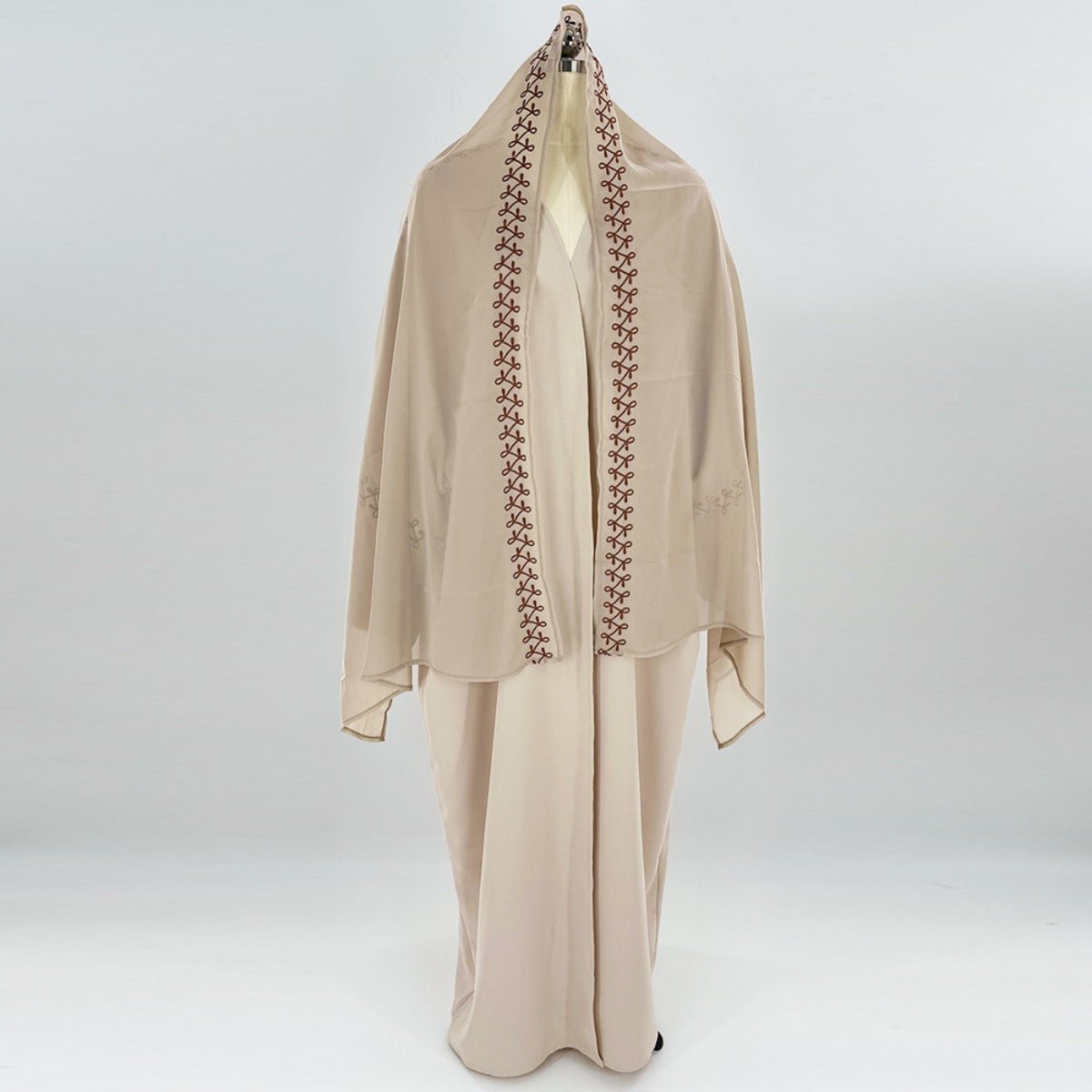 Moonlight Embroidered Abaya Set | Batwing Sleeve Robe with Matching Hijab (MOA183) by Mariam's Collection