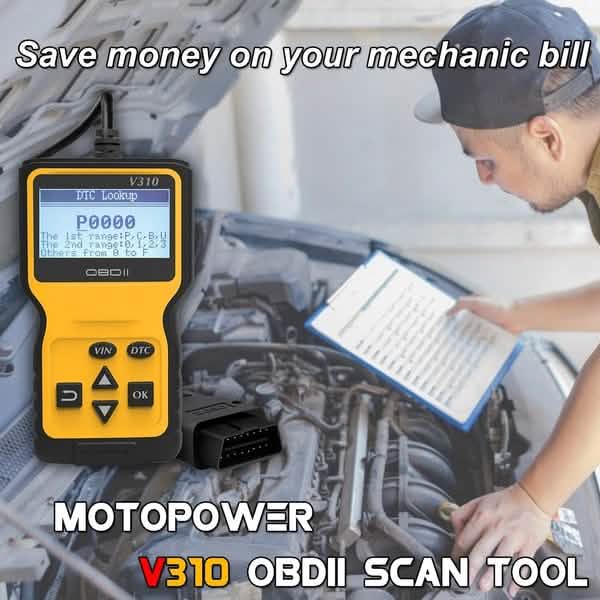MOTOPOWER MP69033 OBD2 Scanner Universal Car Engine Fault Code Reader by DailySale