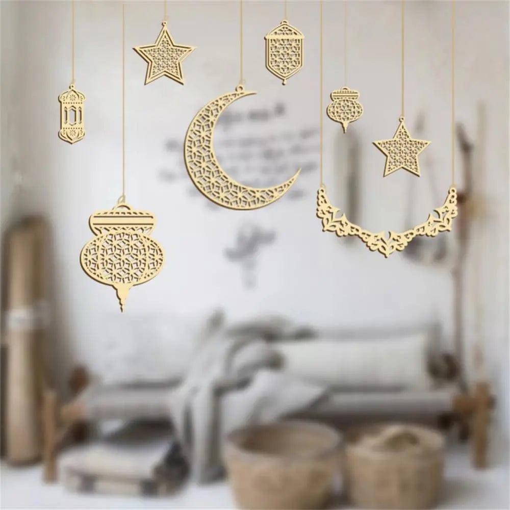 MR020 Wooden Ramadan & Eid Mubarak Decoration by Mariam's Collection