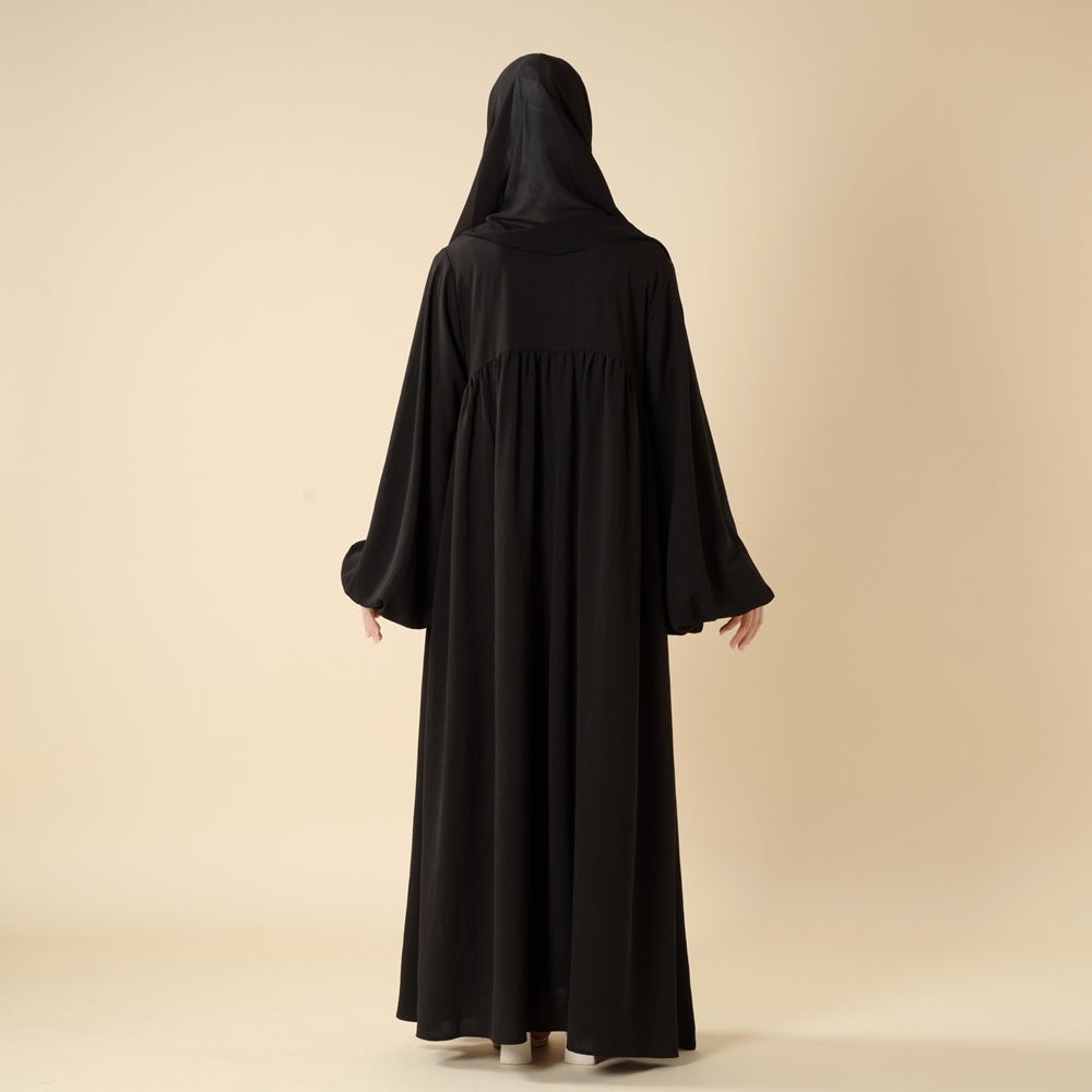 Relaxed Fit Lantern Sleeves Crepe Abaya (MA190) by Mariam's Collection