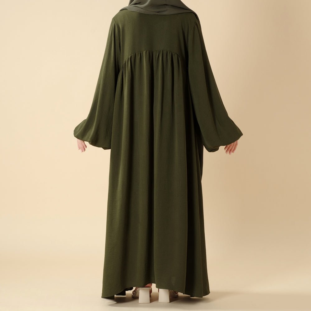 Relaxed Fit Lantern Sleeves Crepe Abaya (MA190) by Mariam's Collection