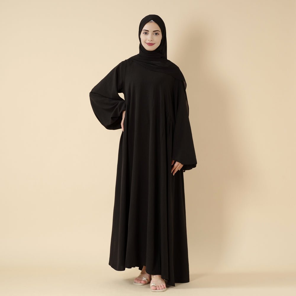 Relaxed Fit Lantern Sleeves Crepe Abaya (MA190) by Mariam's Collection