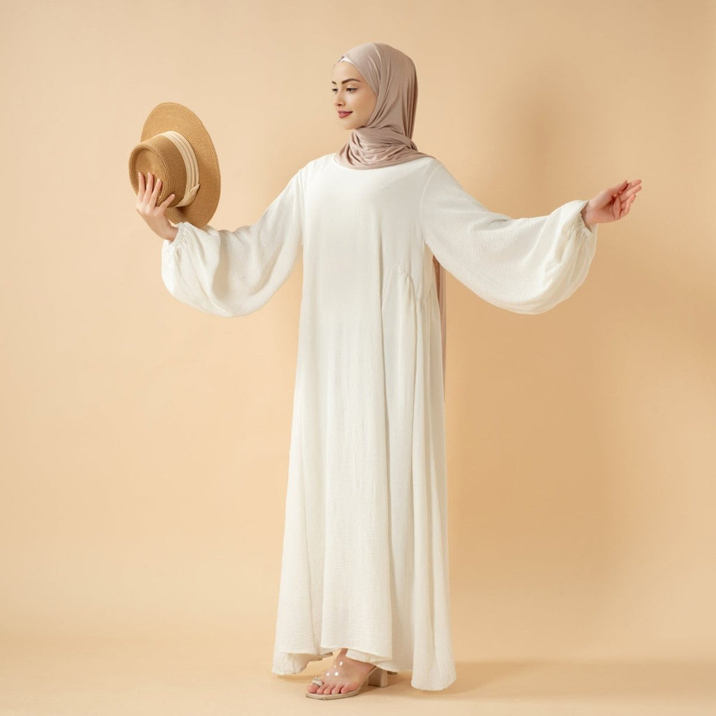 Relaxed Fit Lantern Sleeves Crepe Abaya (MA190) by Mariam's Collection