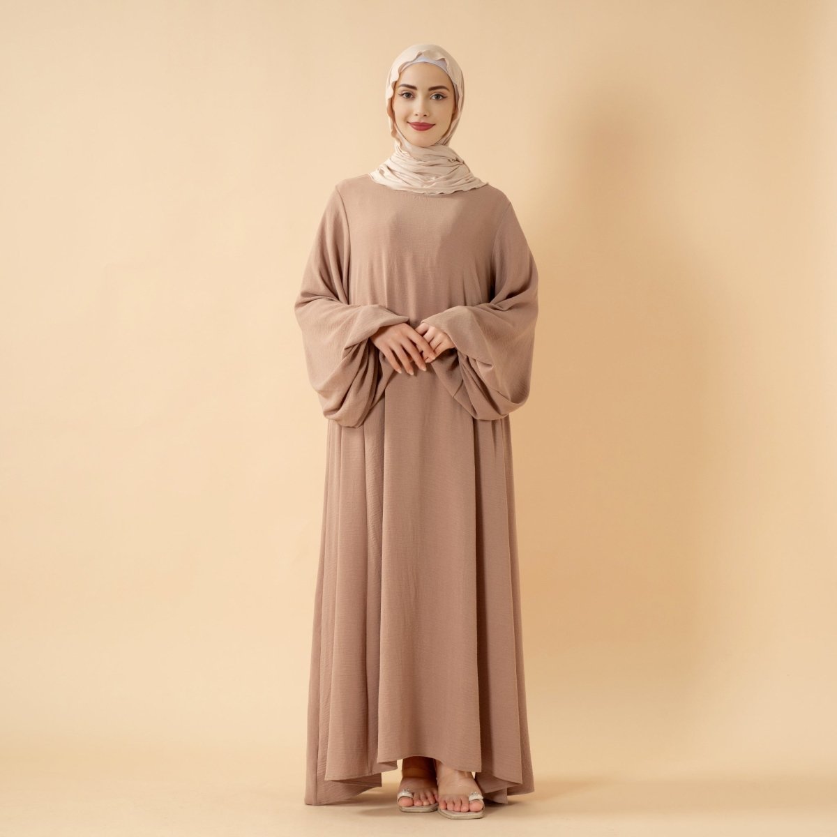 Relaxed Fit Lantern Sleeves Crepe Abaya (MA190) by Mariam's Collection