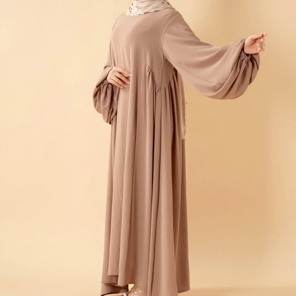 Relaxed Fit Lantern Sleeves Crepe Abaya (MA190) by Mariam's Collection