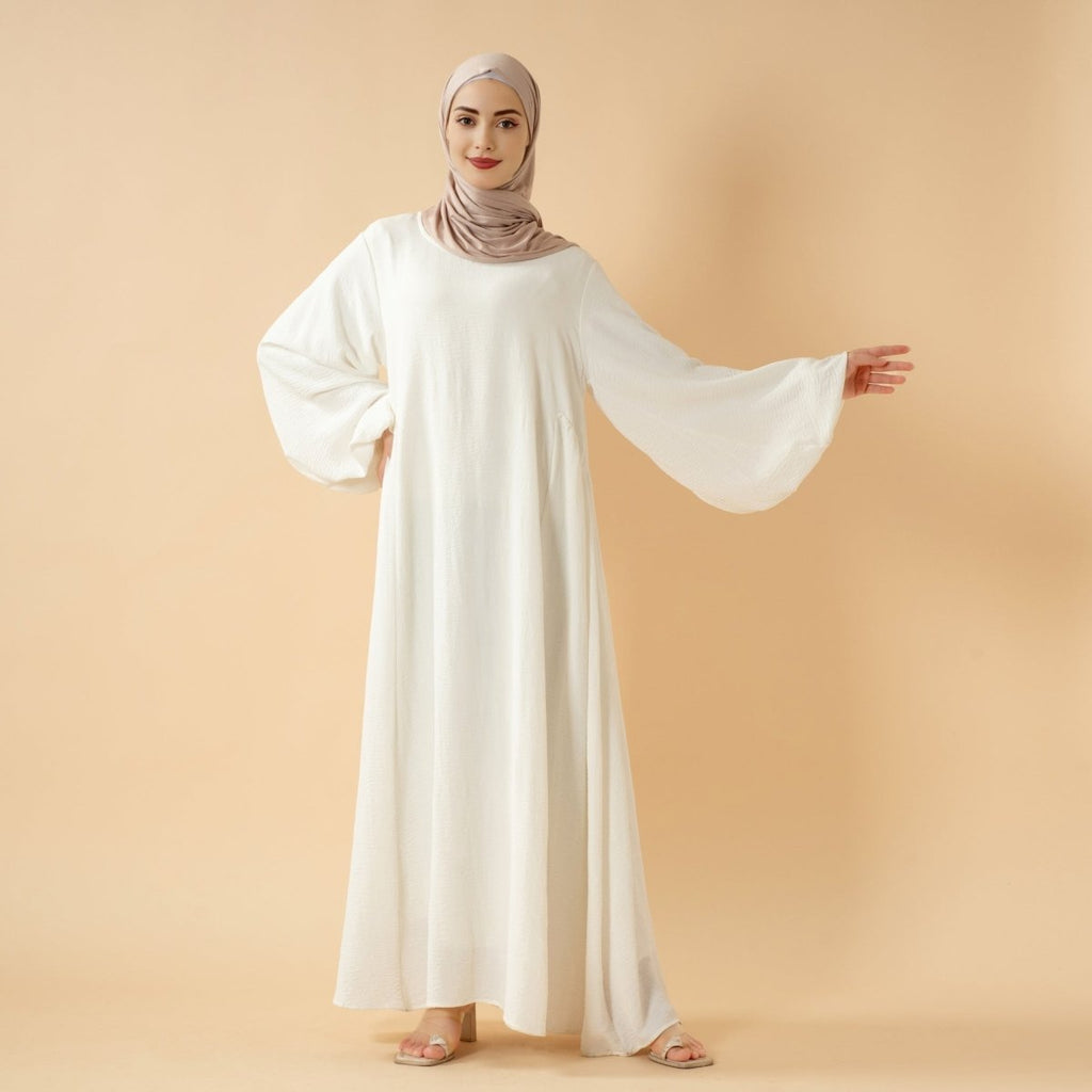 Relaxed Fit Lantern Sleeves Crepe Abaya (MA190) by Mariam's Collection