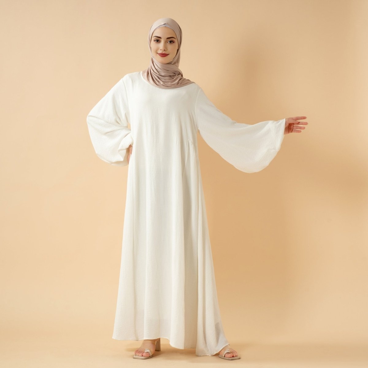 Relaxed Fit Lantern Sleeves Crepe Abaya (MA190) by Mariam's Collection