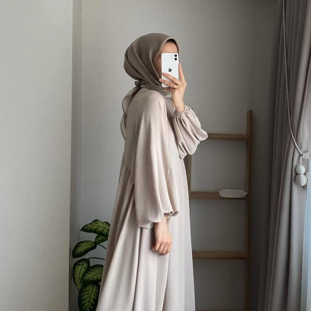 Relaxed Fit Lantern Sleeves Crepe Abaya (MA190) by Mariam's Collection