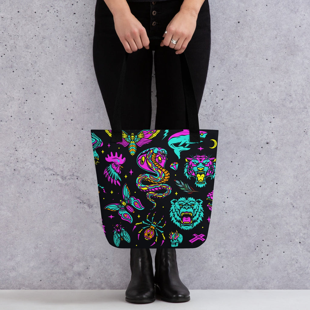 Neon Traditional Tote Bag by Goth Cloth Co.