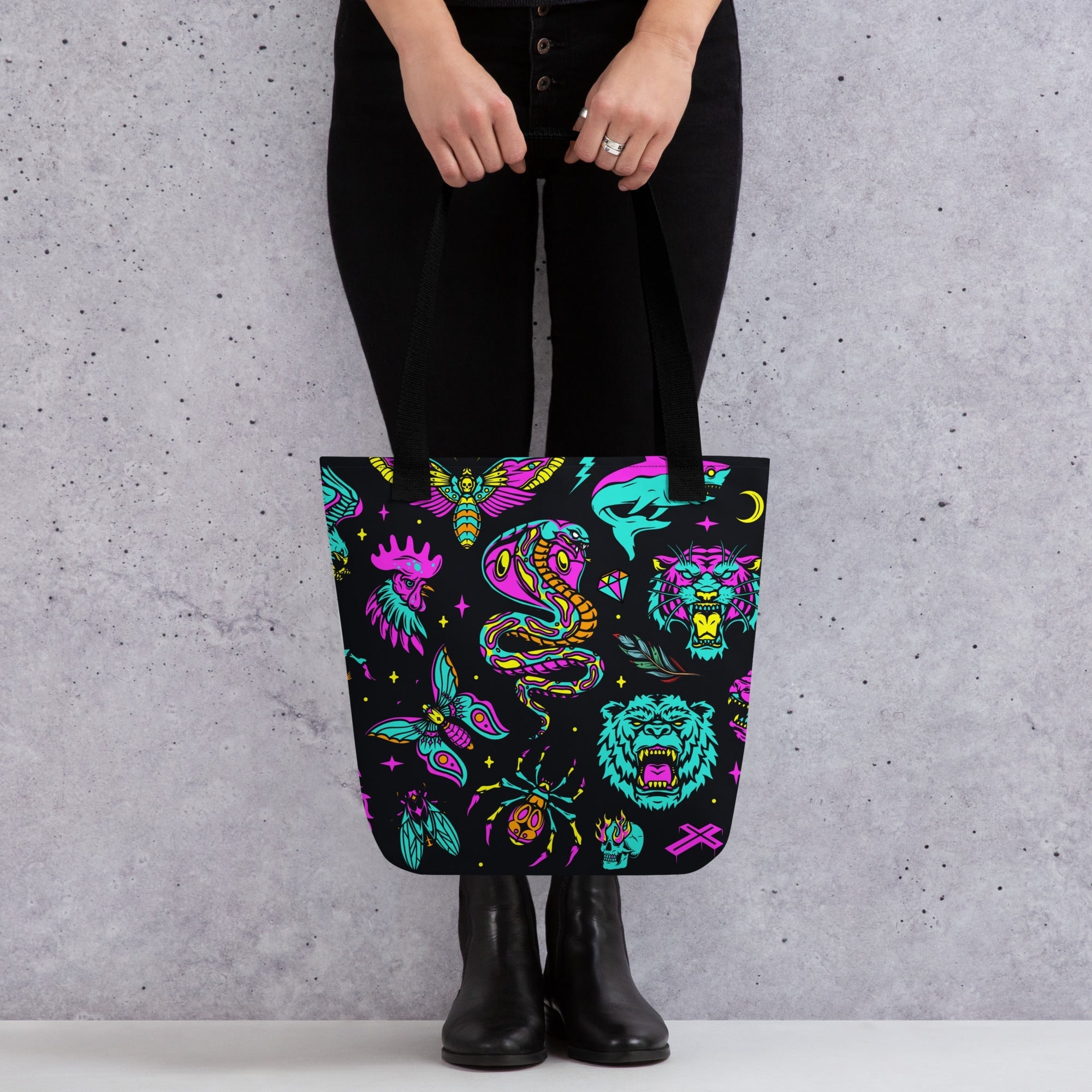 Neon Traditional Tote Bag by Goth Cloth Co.
