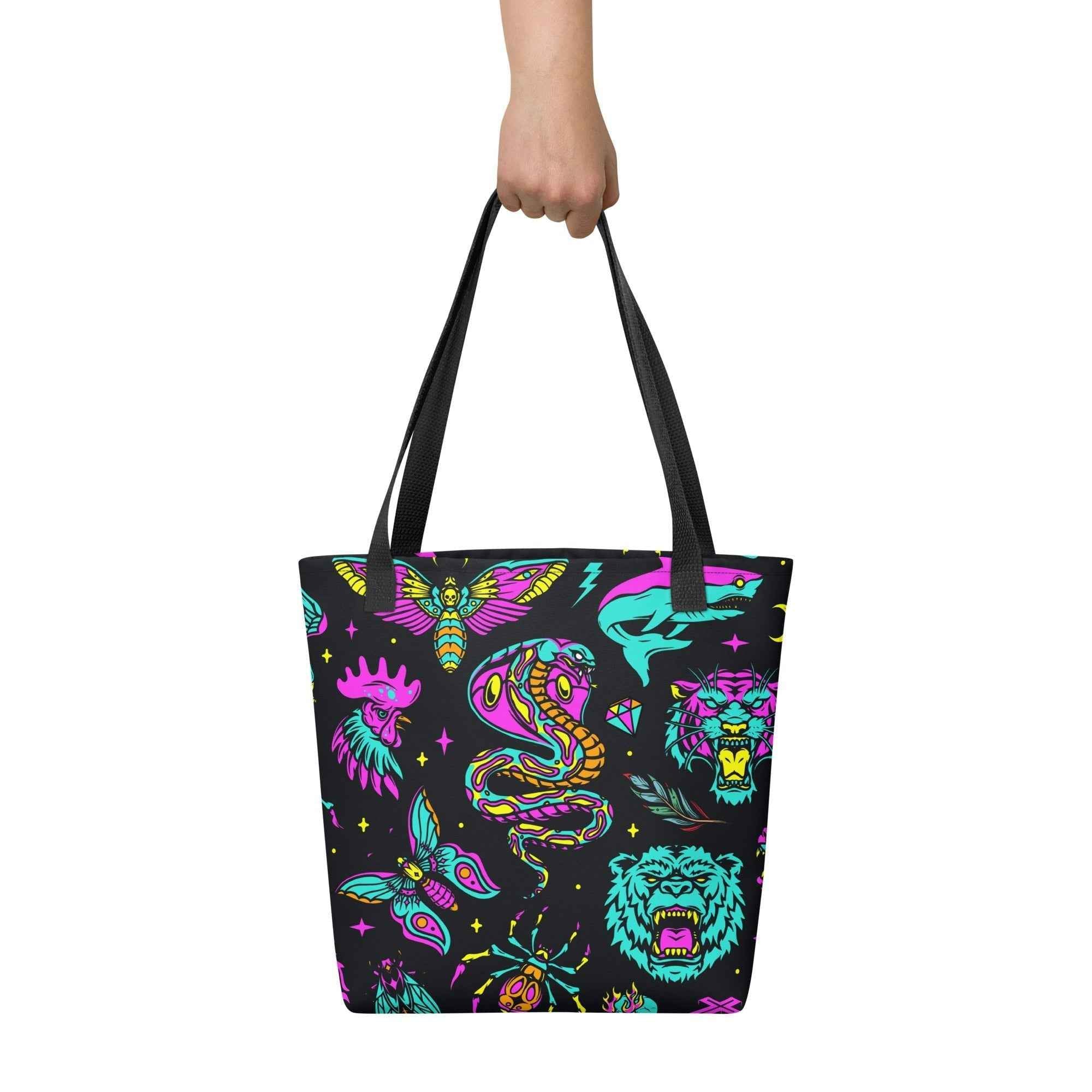 Neon Traditional Tote Bag by Goth Cloth Co.