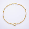 NEW 16K Gold Filled 6mm Push Gate Charm Connector Holder Ring Rolo Chain 18 Inch Necklace | WA-00574 by DLUXCA