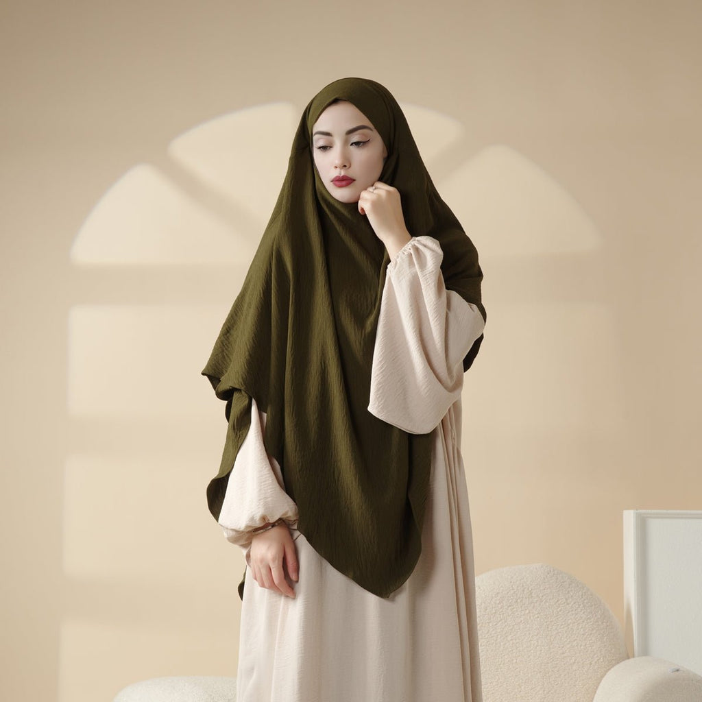 New Two-Layer Crepe Khimar (MK010) by Mariam's Collection