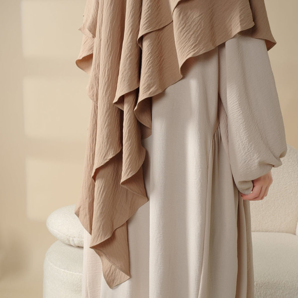 New Two-Layer Crepe Khimar (MK010) by Mariam's Collection