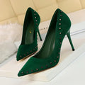 Vintage Women's High Heels with Pointed Toe and Studs by Trendy Attic Store01