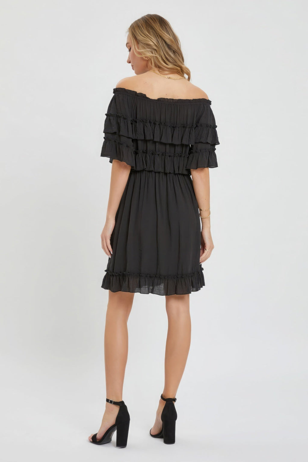 Off Shoulder Ruffle Dress by Tigbul's Variety Fashion Shop