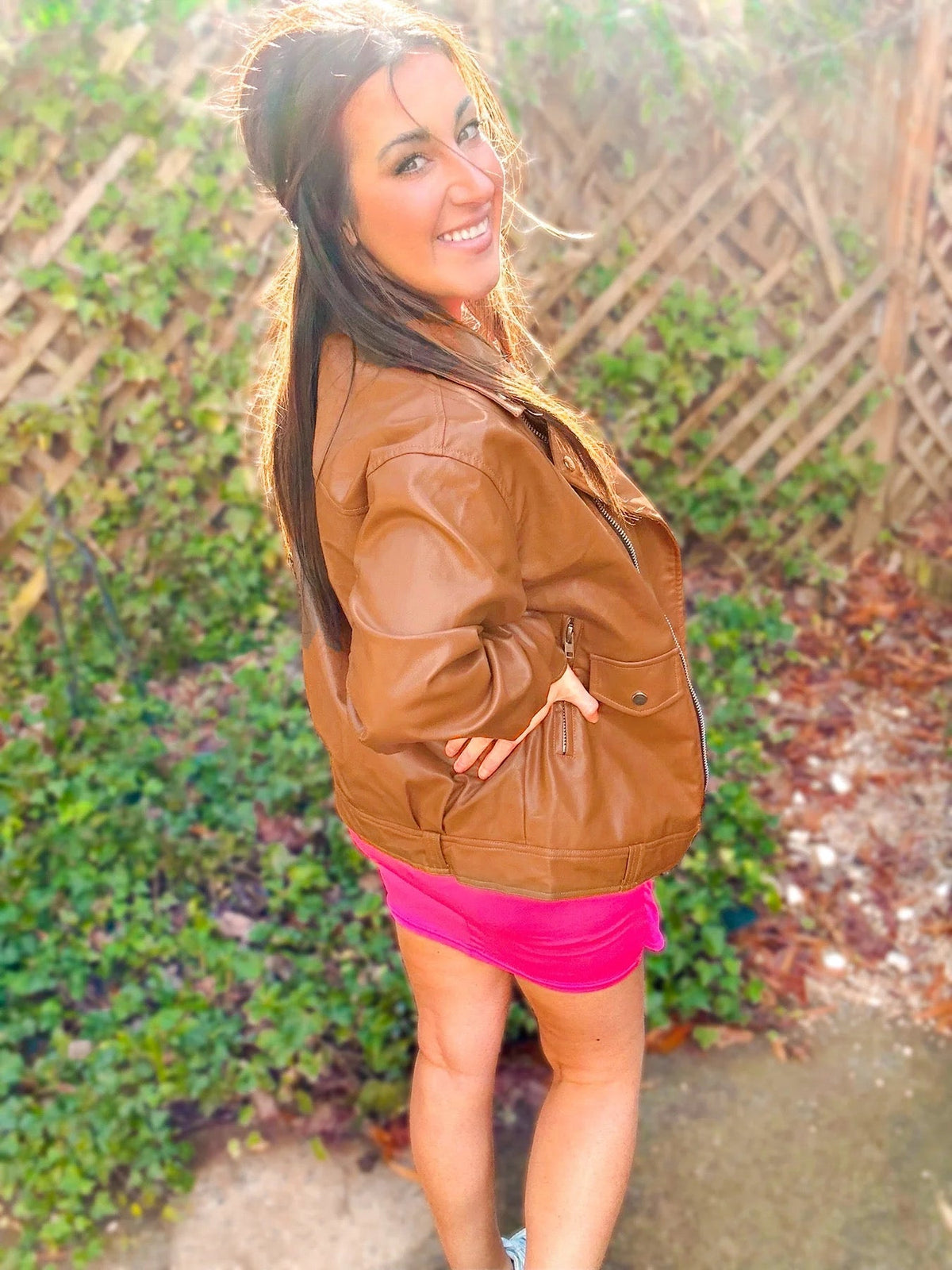 Ollie Oversized Vegan Leather Biker Jacket by Girl Code Couture