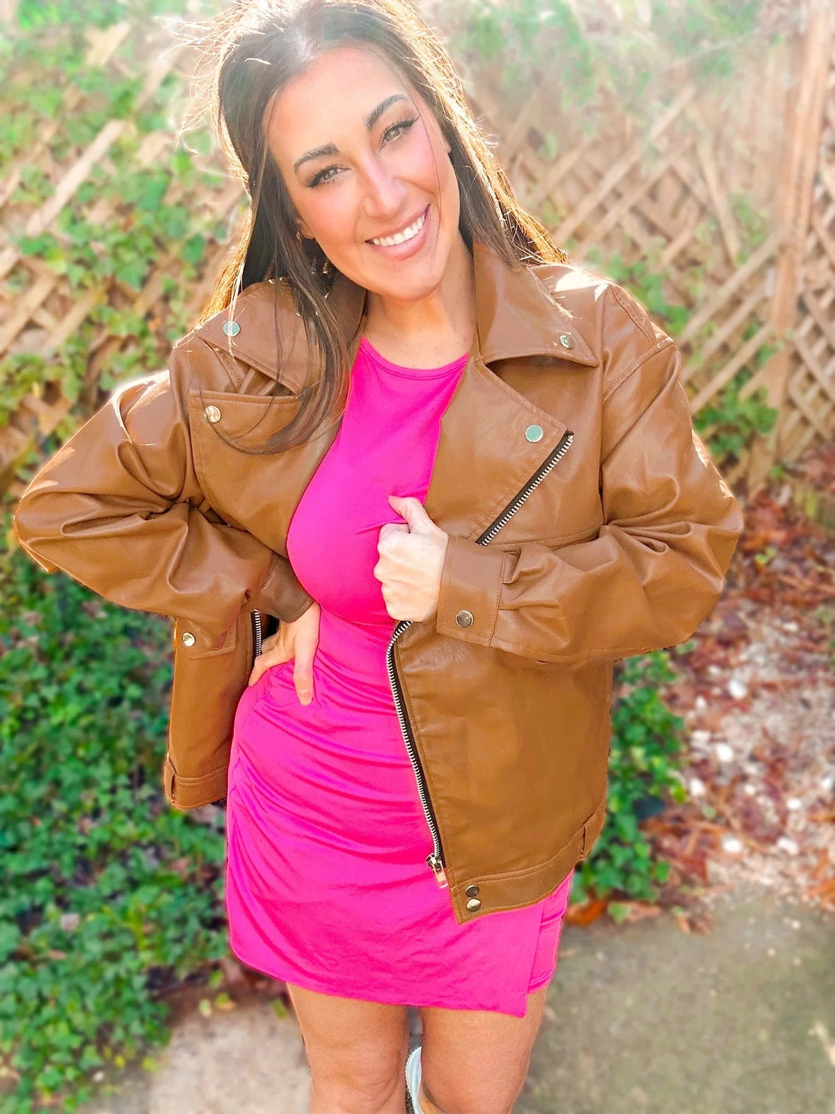 Ollie Oversized Vegan Leather Biker Jacket by Girl Code Couture