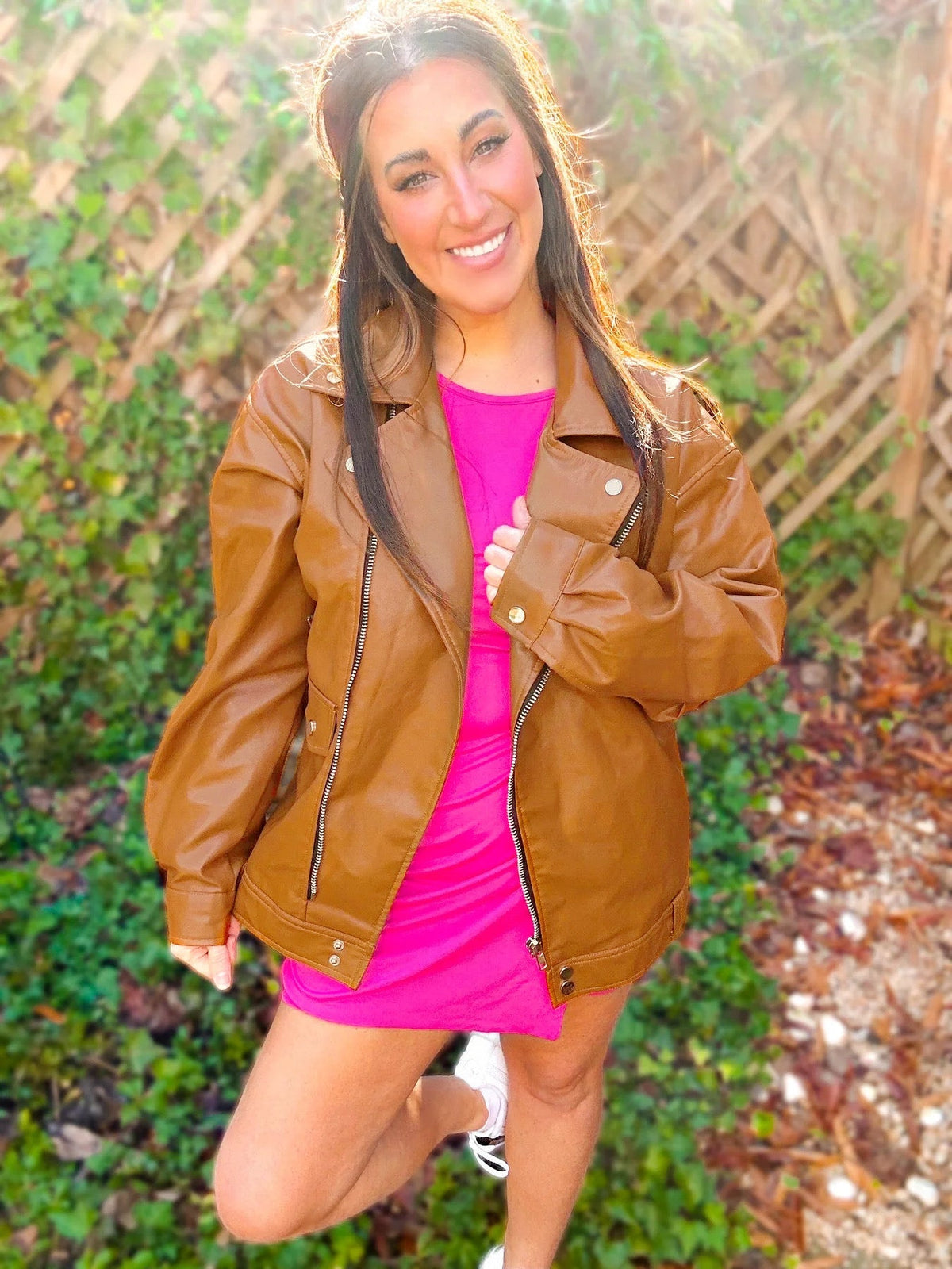 Ollie Oversized Vegan Leather Biker Jacket by Girl Code Couture