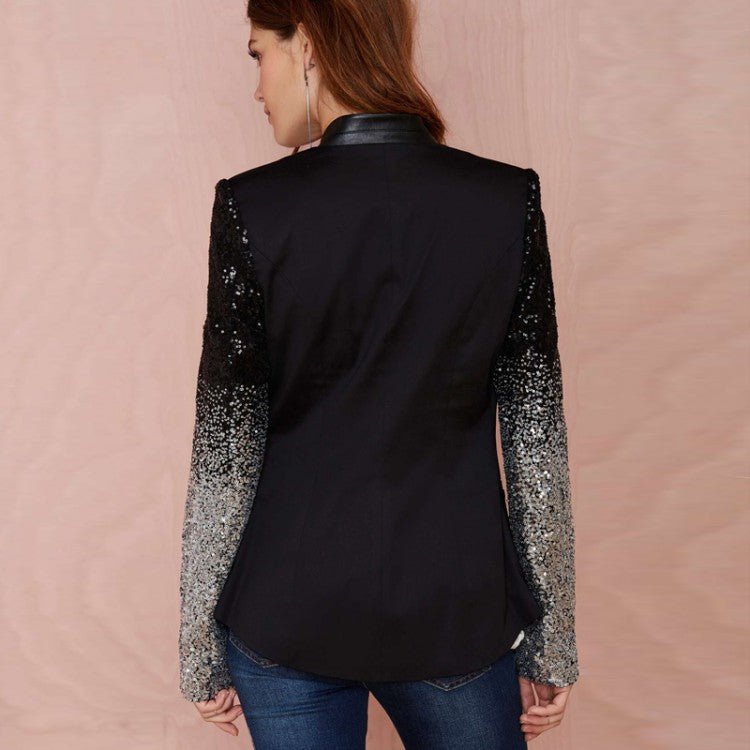 Ombre Sequin Sleeve Blazer(MS242) by Mariam's Collection