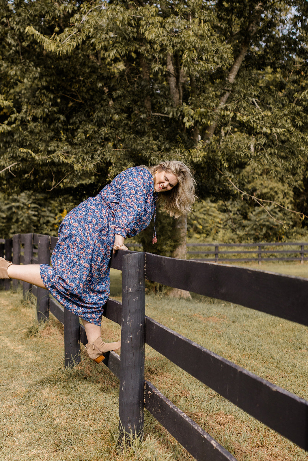 The Melissa Skirt in Indigo Bloom by Carla Kiley Collection