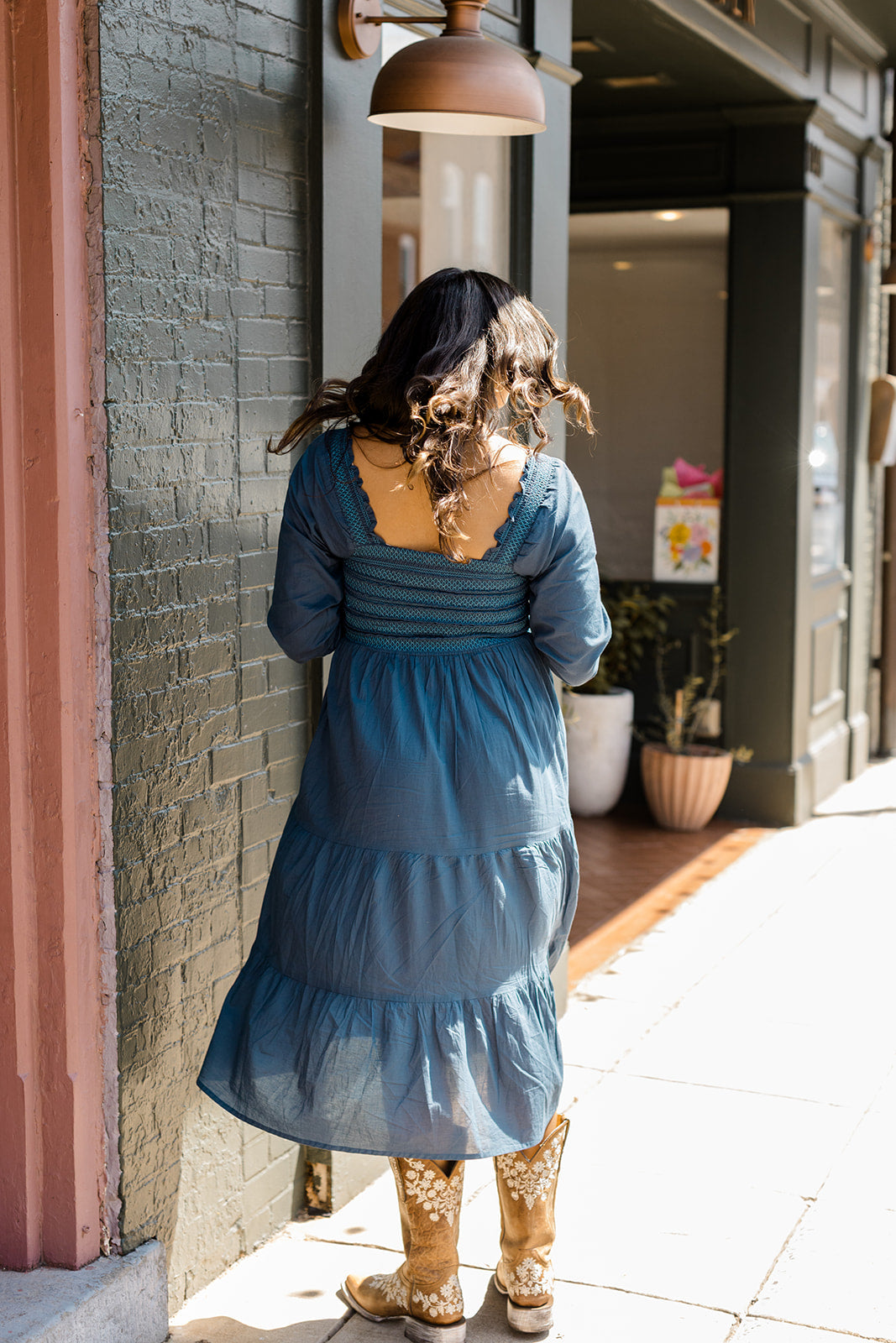 The Jenna Dress in Teal by Carla Kiley Collection