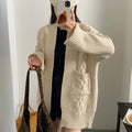 Oversized Cable Knit Cardigan with Pockets(MS166) by Mariam's Collection