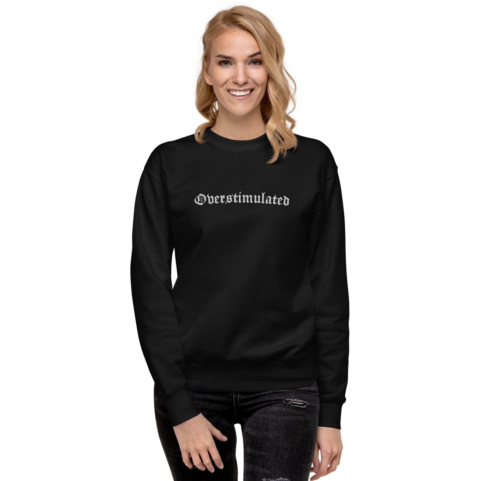 Overstimulated Embroidered Sweatshirt by Goth Cloth Co.