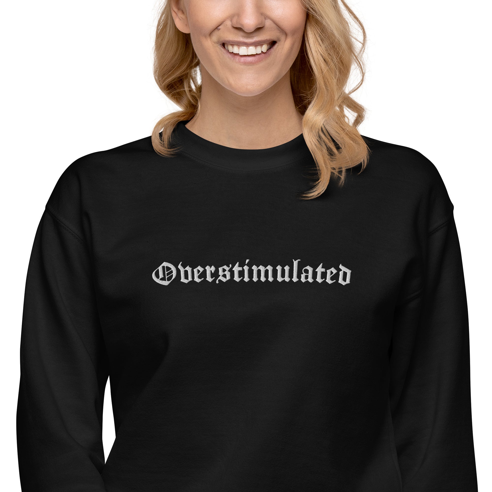 Overstimulated Embroidered Sweatshirt by Goth Cloth Co.