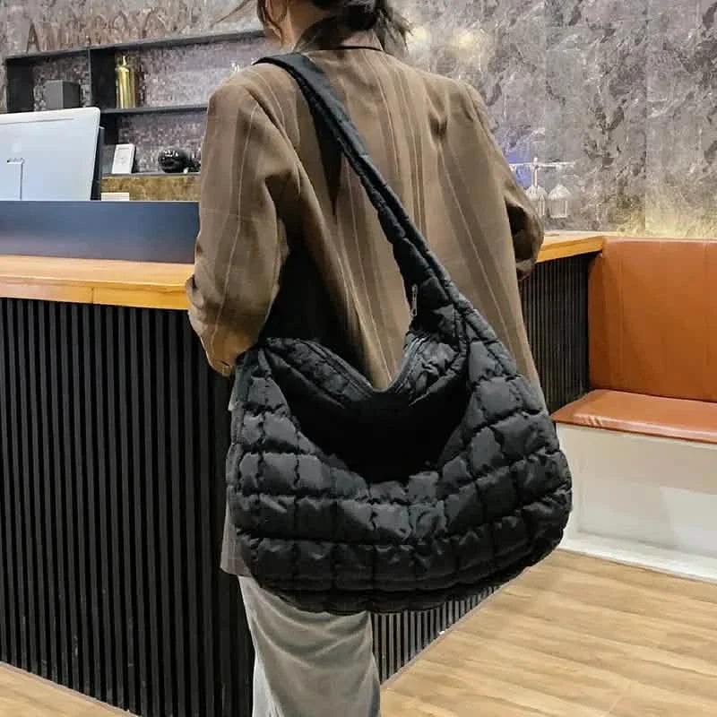 Padded Argyle Quilted Crossbody Hobo Bag by DailySale