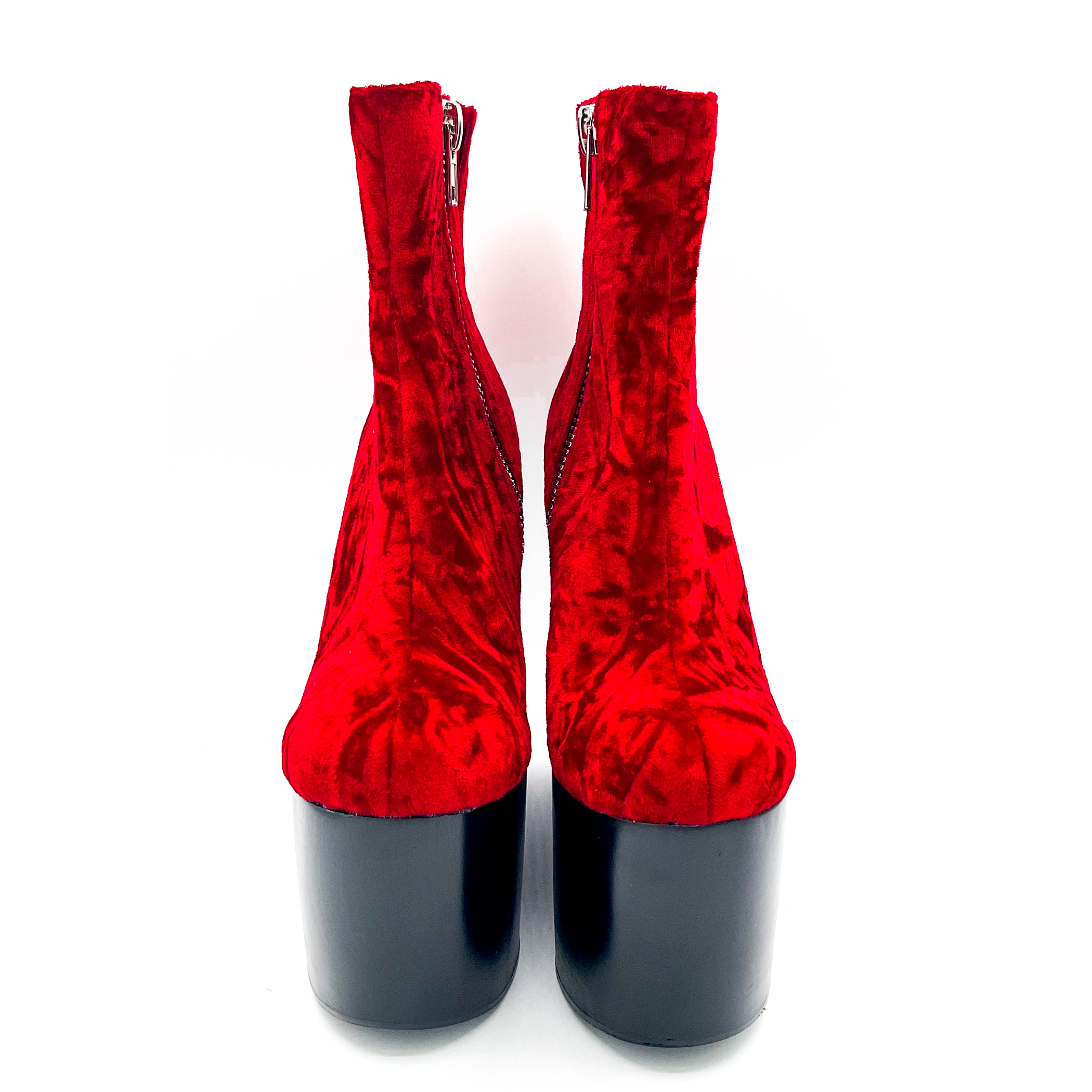 Deadwood Oxblood Velvet Wedge Boot by Charla Tedrick